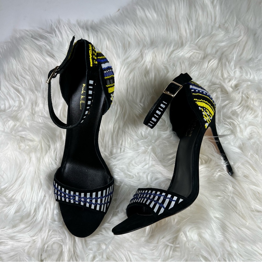 Nicole Miller Jillion Embroidered Beaded Dress Sandal - Size 8.5